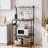 Kitchen Bakers Rack with Power Outlet, Small Microwave Stand with Adjustable Storage Shelves, Coffee Bar Table with 5 Hooks, 4 Tiers Kitchen Coffee Stand Station for Small Space-1476284047