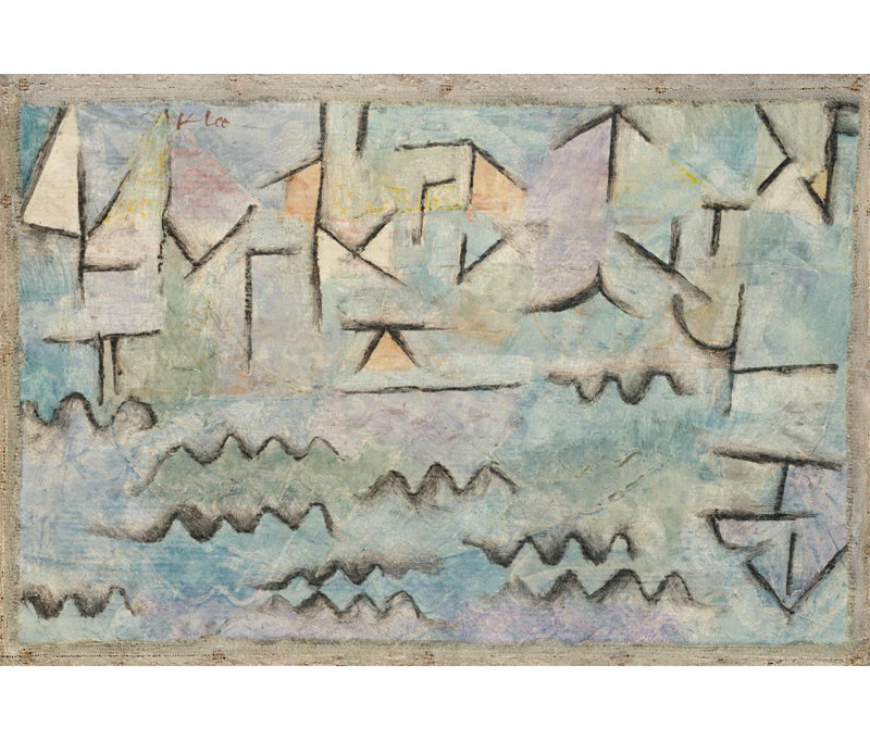 «The Rhine at Duisburg» par Paul Klee - Art mural sur toile tendue avec châssis, H 24 po x l 17 po