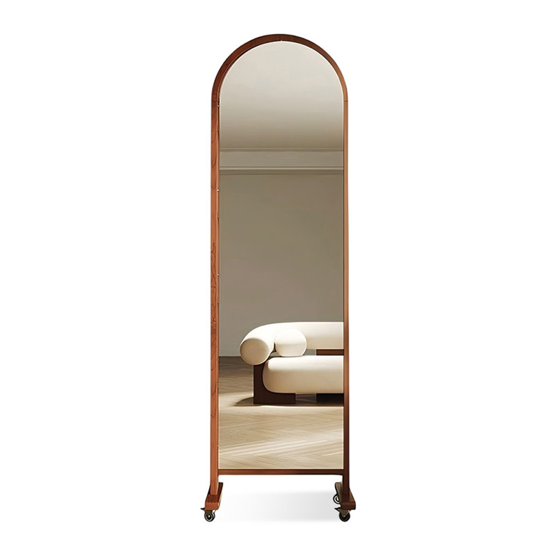 Miroir demi-cercle en bois massif
