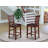 Vernon Counter Height Bar Stool - Faux Leather Pub Height Kitchen Chairs, Set of 2, Mahogany