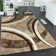 Tapis beige à motif abstrait Arhan