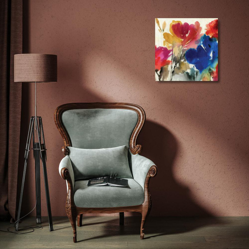 «Red Barrel Studio®» par Jensen, galerie d'art asiatique sur toile, Watercolor Florals I, H 15 po x l 15 po