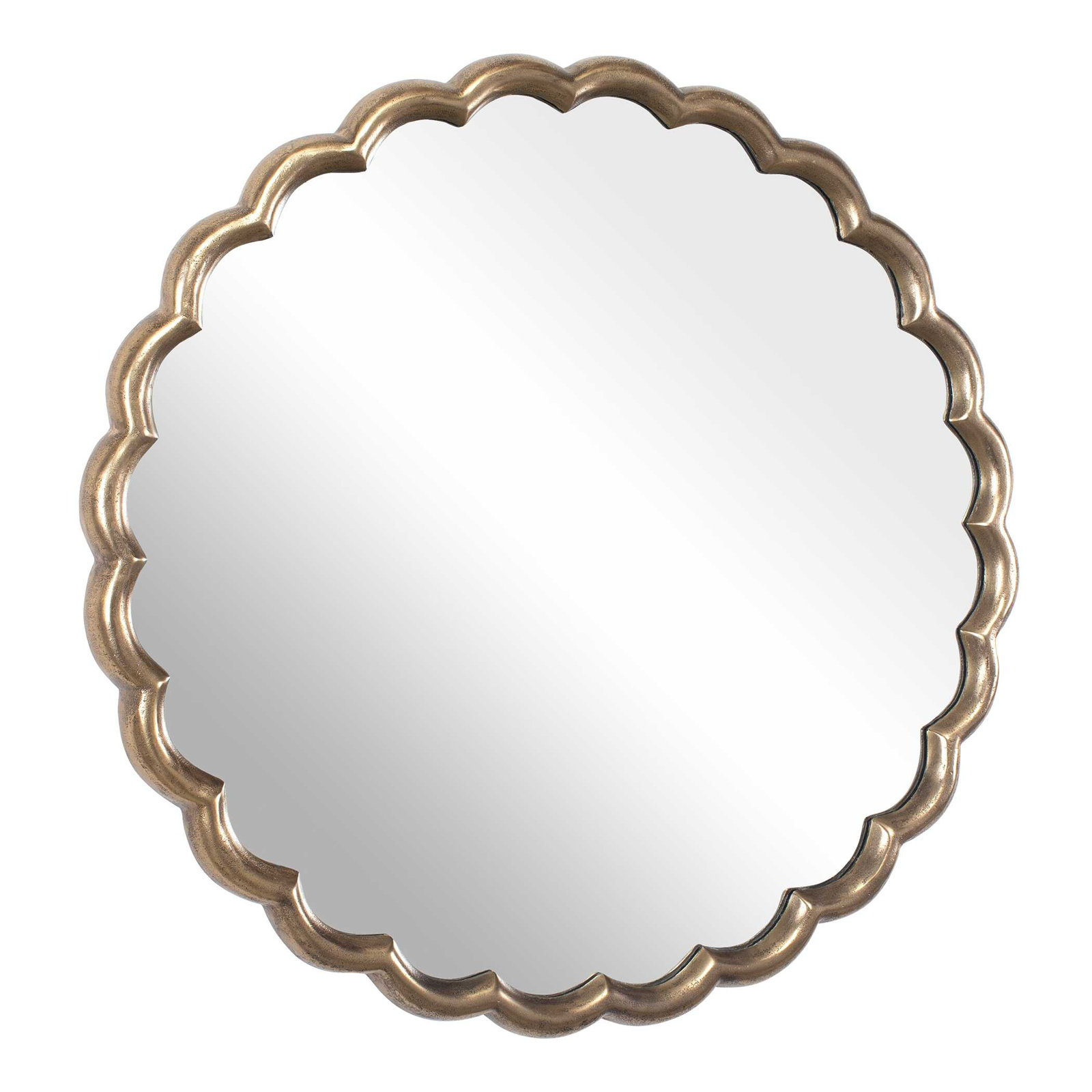  Cerrito Antique Brass Round Mirror