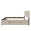 Lit plateforme double en velours avec lit gigogne double beige-439631132-439631134