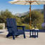 Chaise de foyer d'extérieur pliable en PEHD résistant aux intempéries avec 2 porte-gobelets Adirondack-1507789734