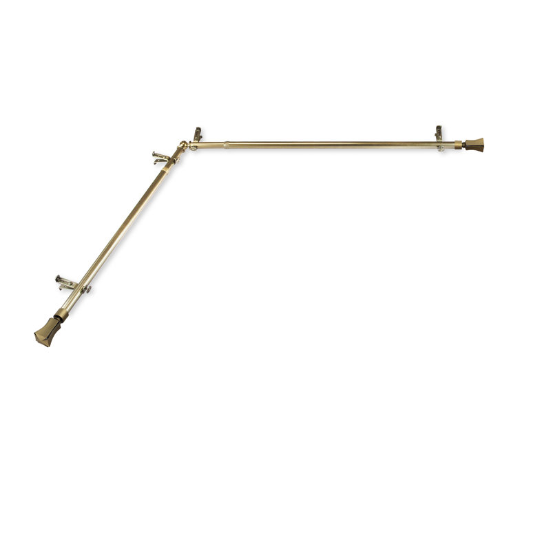 Catlin Stainless Steel Single Curtain Rod, 48-84", Antique Brass