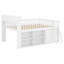 Élégant lit mezzanine en bois avec amplement de tablettes de rangement et tête de lit à DEL-535351750-535351748