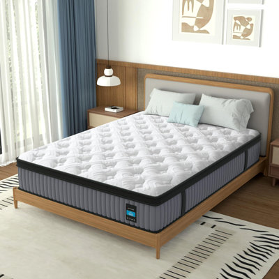 14 Inch Hybrid Mattress– Memory Foam & Pocket Spring Bed – Cooling, Pressure Relief, Back & Hip Support – Luxury Ergonomic Mattress