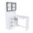 Computer Desk With Glass Cabinets & Built-In LED Lights, Corner L-Shaped Office Desk With USB Charging Ports, Keyboard Tray, Ergonomic Design For Home And Corporate Workspaces(White)-2125752968