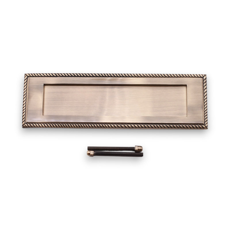 Georgian Letter Plate 250mm Satin Brass, Antique Brass