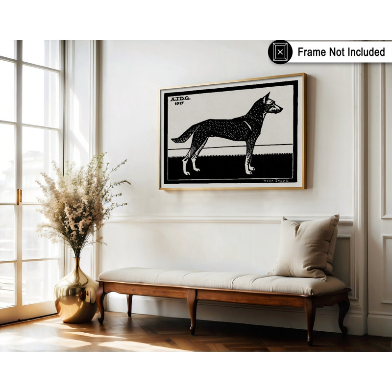 Black & White Dog, Unframed, Poster, 11"H x 14"W
