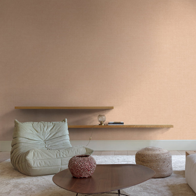Inia Collection Textile Plain Wallpaper Roll, Olive Green