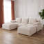 Dark Grey L-Shaped Modular Sofa, No Assembly Compressed Foam Cloud Couch with Corduroy, 264cm, 2 Boxes-1303421036
