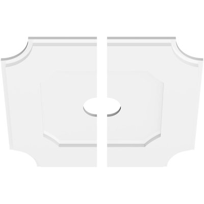 20"OD x 3"ID x 12"C x 1"P Locke Architectural Grade PVC Contemporary Ceiling Medallion, Two Piece