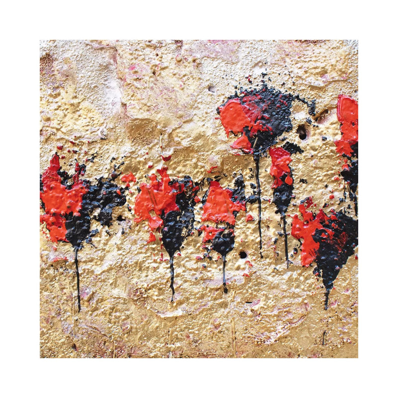 Poppies - Frammenti II 1 Piece Painting on Canvas, 66.04 cm H x 66.04 cm W x 1.91 cm D, Wrapped Canvas