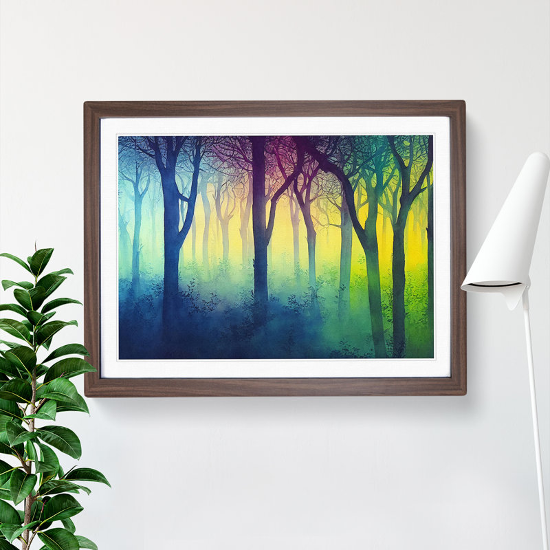 An Enticing Forest - Framed Print, 34cm H x 46cm W x 2cm D, Walnut