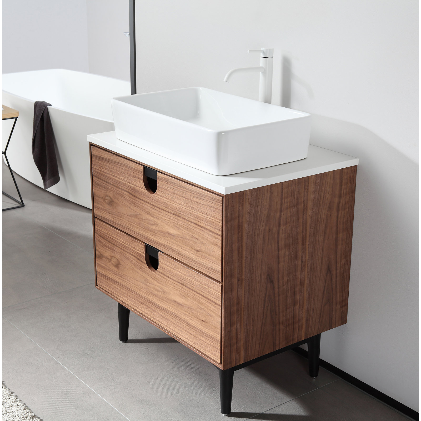 Antonina 29.53" Wide Vanity Set, Walnut