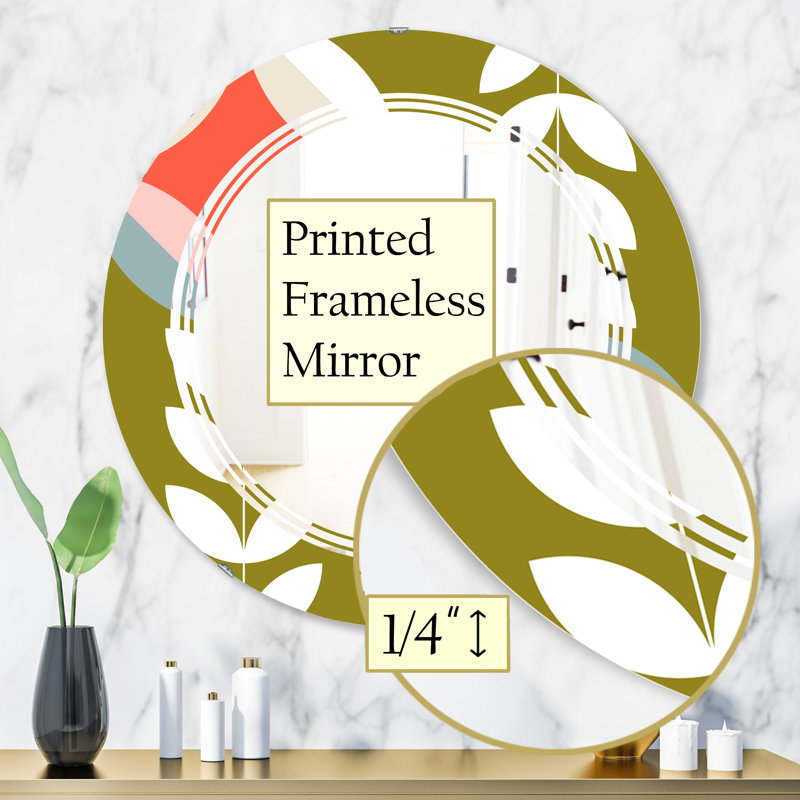 Miroir mural Triple C, H 31,5 po x l po, Triple C motif botanique I
