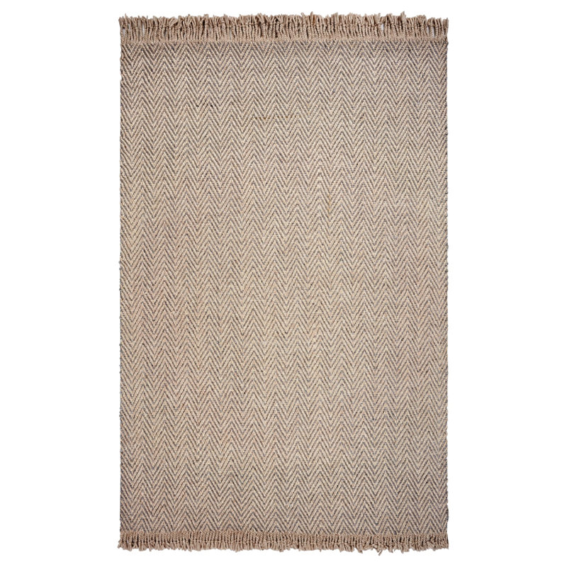 Tapis beige en laine à chevrons Stonover, Rectangle 7 pi 9 po x 9 pi 9 po