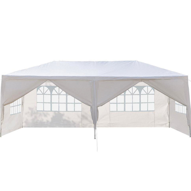 Pavillon de jardin extérieur 10 x 20 pi avec parois latérales et toile imperméable - idéal pour les fenêtres de tente d'événements