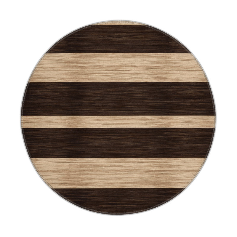 HorizontalStripes Black Indoor and Outdoor Area Rug, Rectangle 3' x 5'