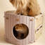 Lit pour chat en bois avec cachette fermée pour chat d'intérieur de 12 po Fairela