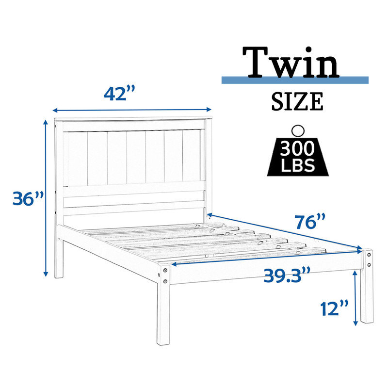  Base de lit plateforme en bois avec tête de lit Varmo, Lit simple, Chêne