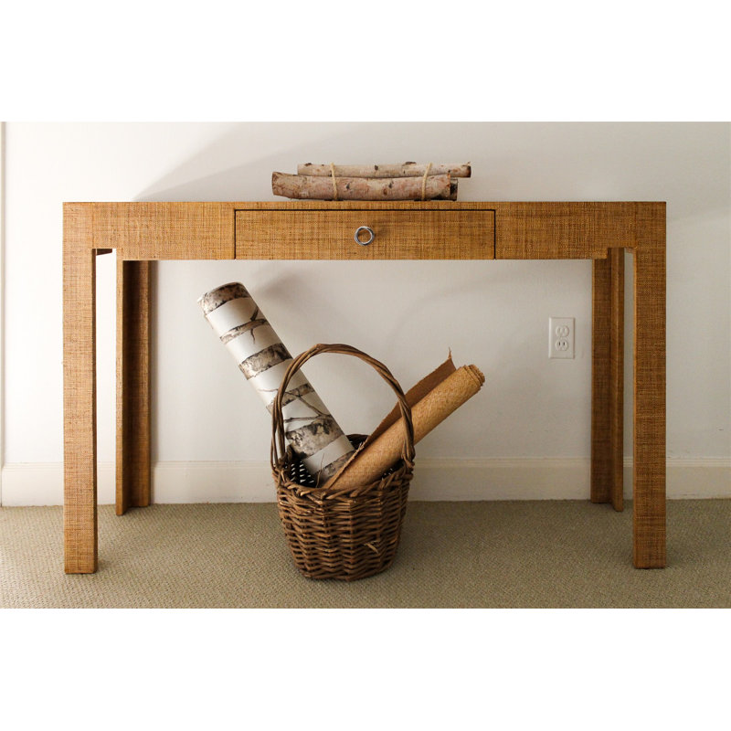 Caribe 54'' W Glass Console Table, Sand
