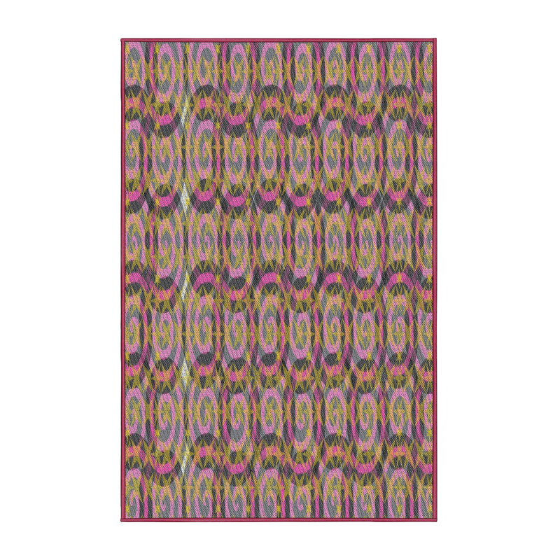 Tapis brun/noir à motifs, Rectangle 3 pi x 5 pi