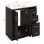 Meuble-lavabo de salle de bain 30 po avec lavabo, meuble-lavabo autoportant moderne avec 2 portes et 3 tiroirs, conception élégante à chevrons-283209613