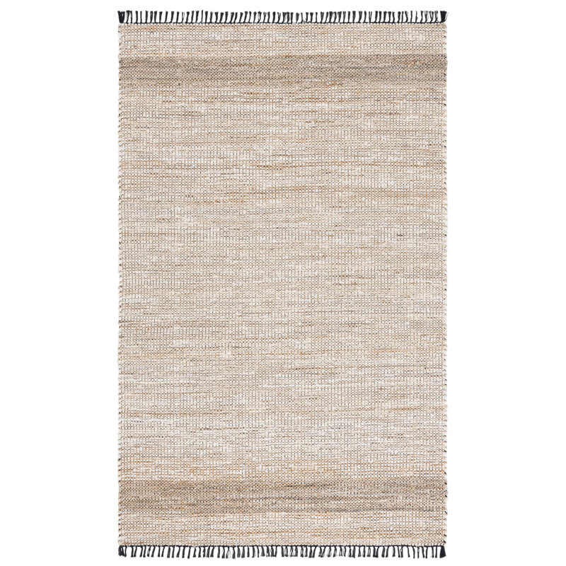 Cape Cod 153 Hand Woven Denim/Jute/Cotton Rug in Ivory/Beige, Rectangle 6' x 9'