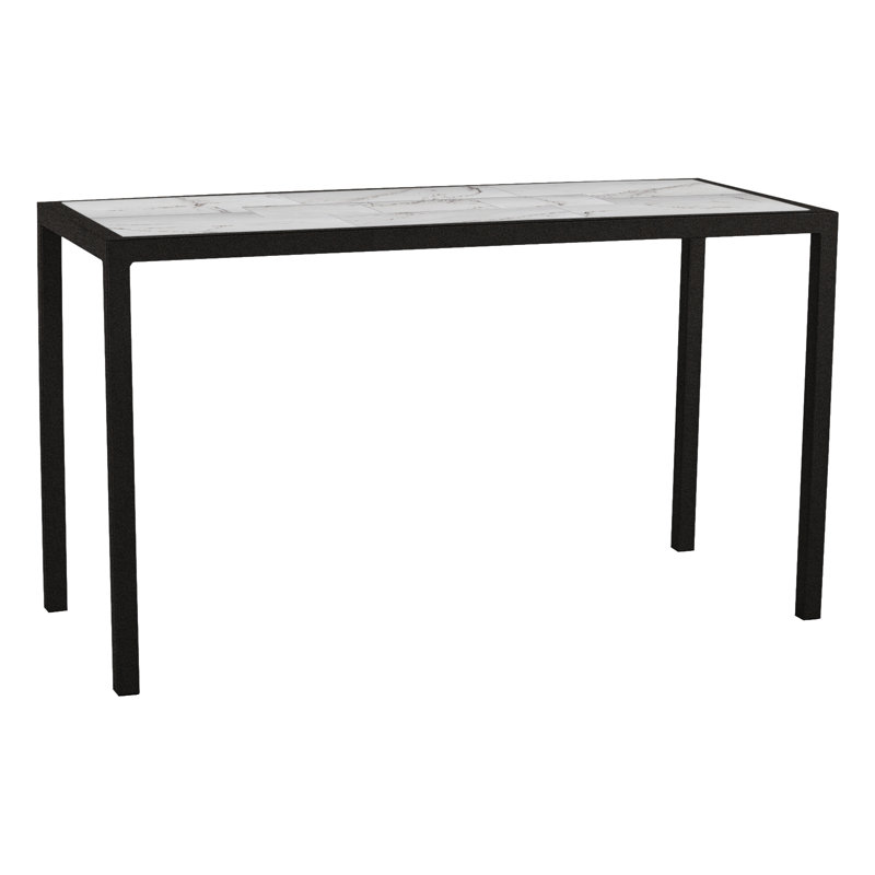 Quadra Outdoor Rectangle Dining Table, Carbon Black, Pallazo White