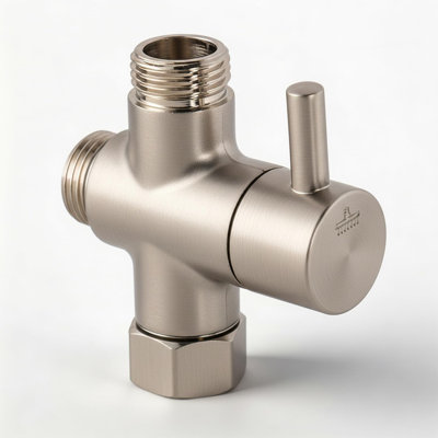 Brass Shower Arm Diverter for Fixed Shower Head with 2-Way Diverter, Brushed Nickel Plated Finish