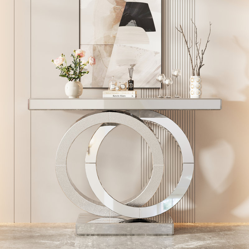 Modern Glam Mirrored Console Table For Living Room/foyer