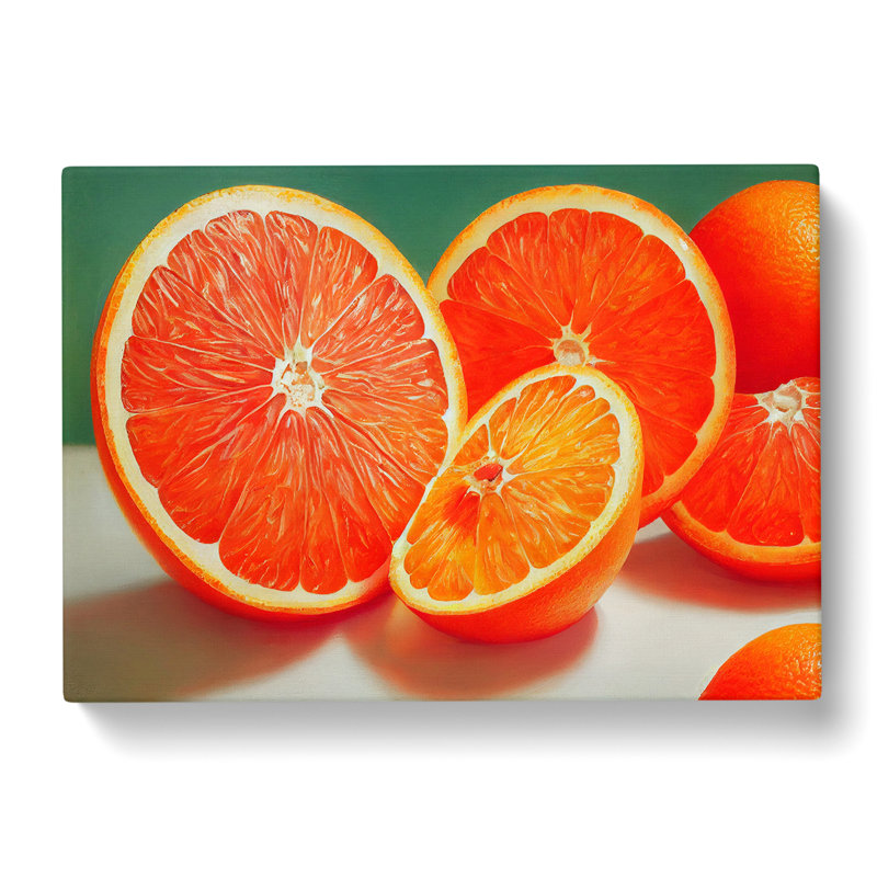 Oranges Sliced Fruit - Wrapped Canvas, 50cm H x 76cm W x 3cm D