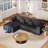 108.3" Sectional Foam Couch-689210264