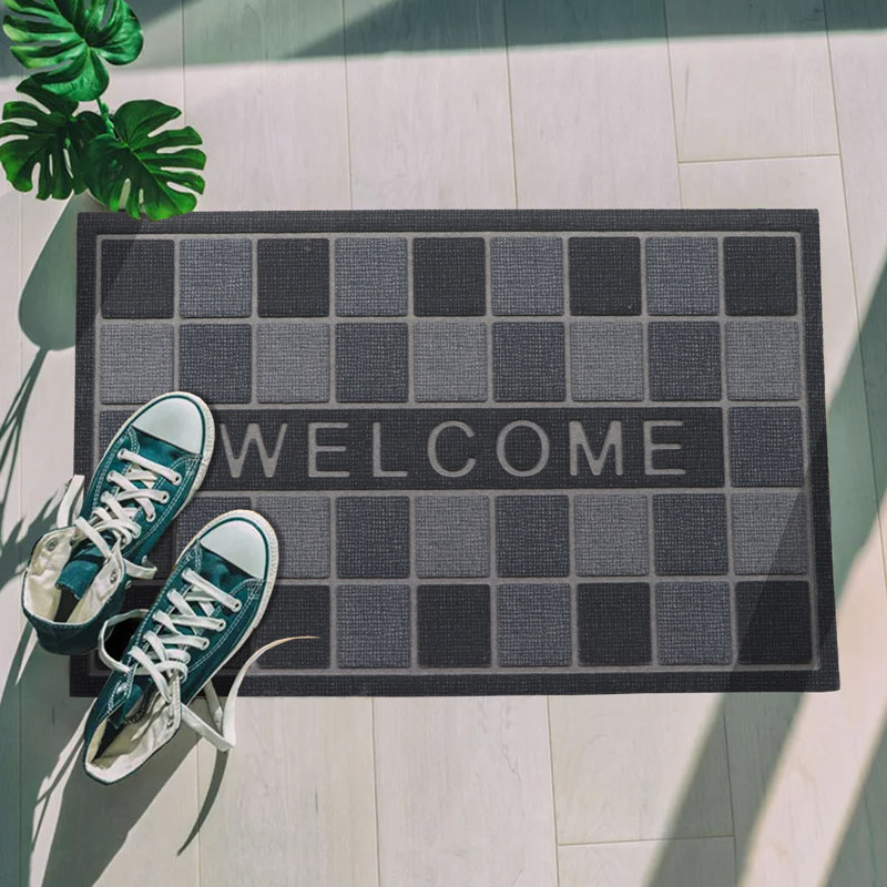 Welcome Rubber Door Mat 30x17 Inches