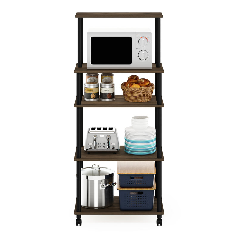 Romie Wood Kitchen Cart, Walnut/Black