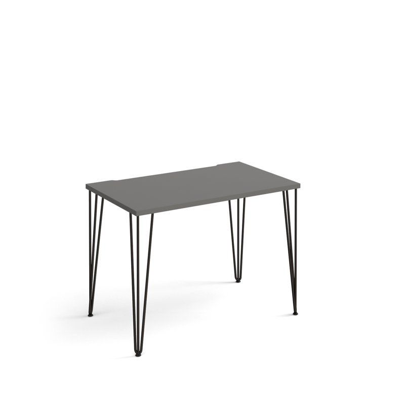 Anek Metal Base Computer Desk, Onyx Grey, 730cm H x 1000cm W x 600cm D