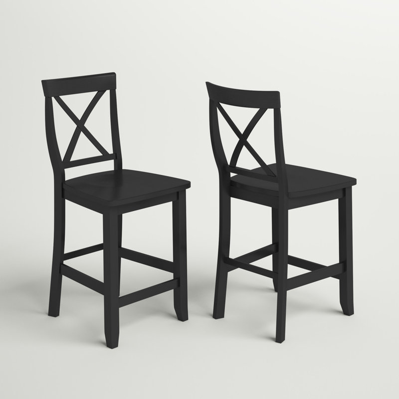 Tabouret de comptoir en bois massif 24 po Diamondback, Noir, Tabouret de comptoir (siège d'une hauteur de 24 p