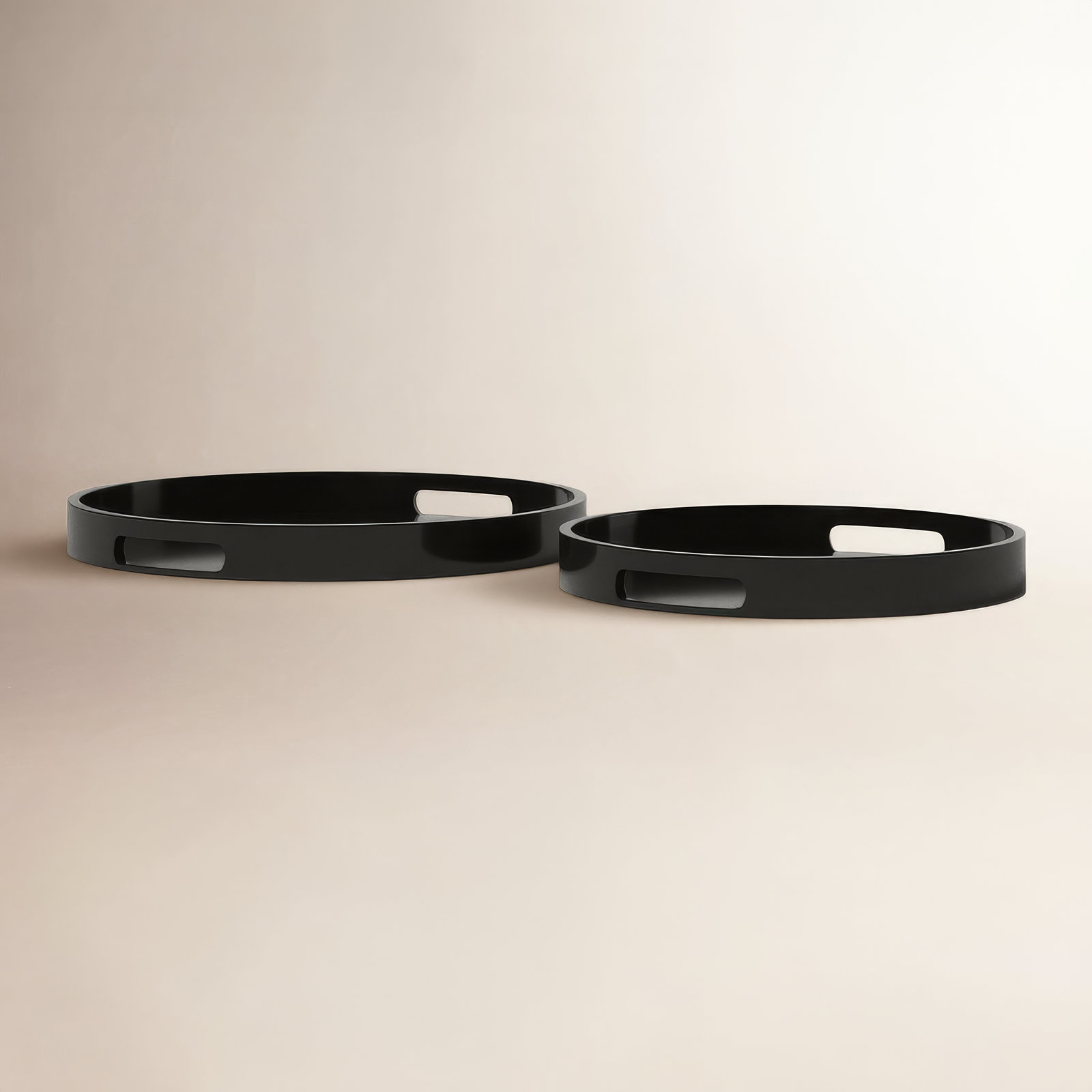 Parke Decorative Tray, Black, Rounded
