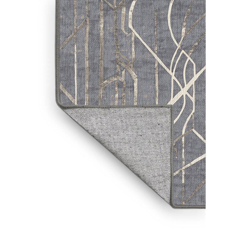 Machine Washable Gray Area Rug, Rectangle 8' x 12'