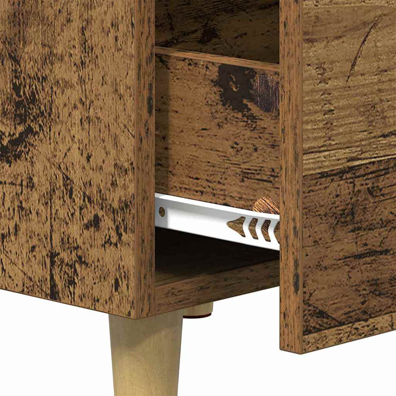 40cm W Manufactured Wood Bedside Table, Old Wood