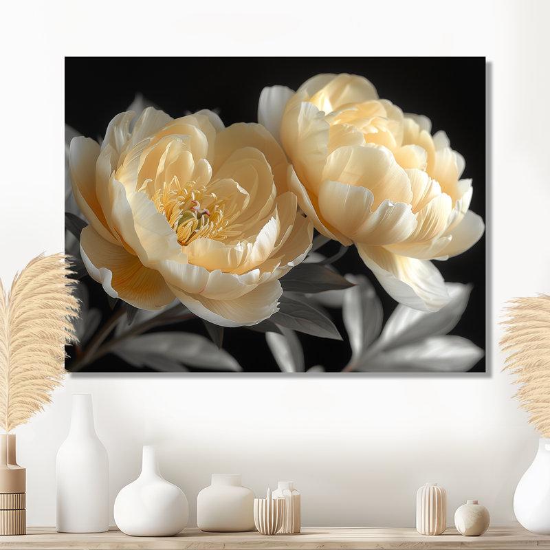 Saltz - pivoines, art mural, H 24 po x l 32 po, Sans cadre