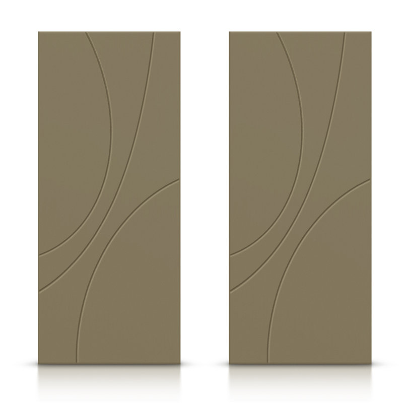 Portes de placard coulissantes à panneaux, Vert olive, 72 po x 84 po