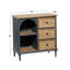 Armoire brune en bois à 3 tiroirs et 2 tablettes