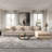 Slipcovered Upholstered Modular Sofa With Ottoman-112680361-110374988