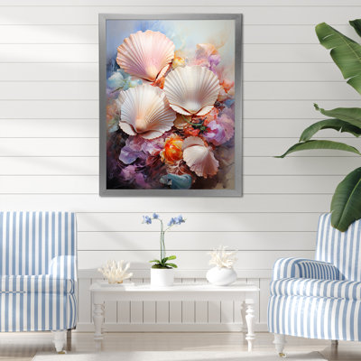Multicolore coquillages côtiers, collage sur toile III
