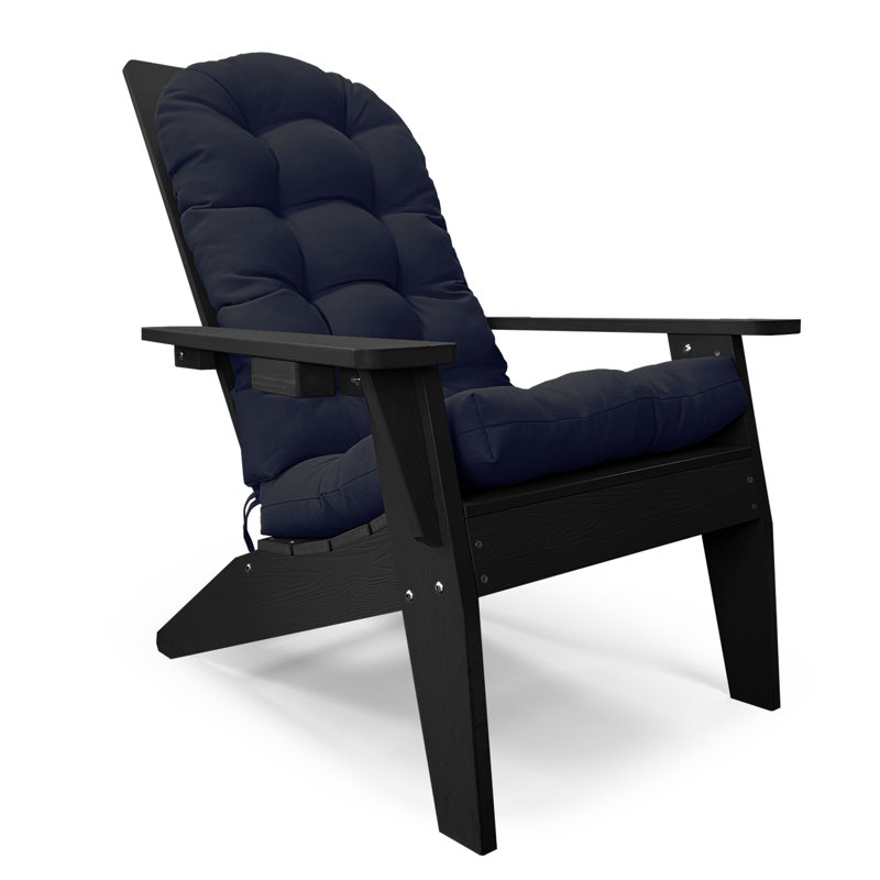 Kalamazoo Folding Adirondack Chair with Chair Cushion, Black