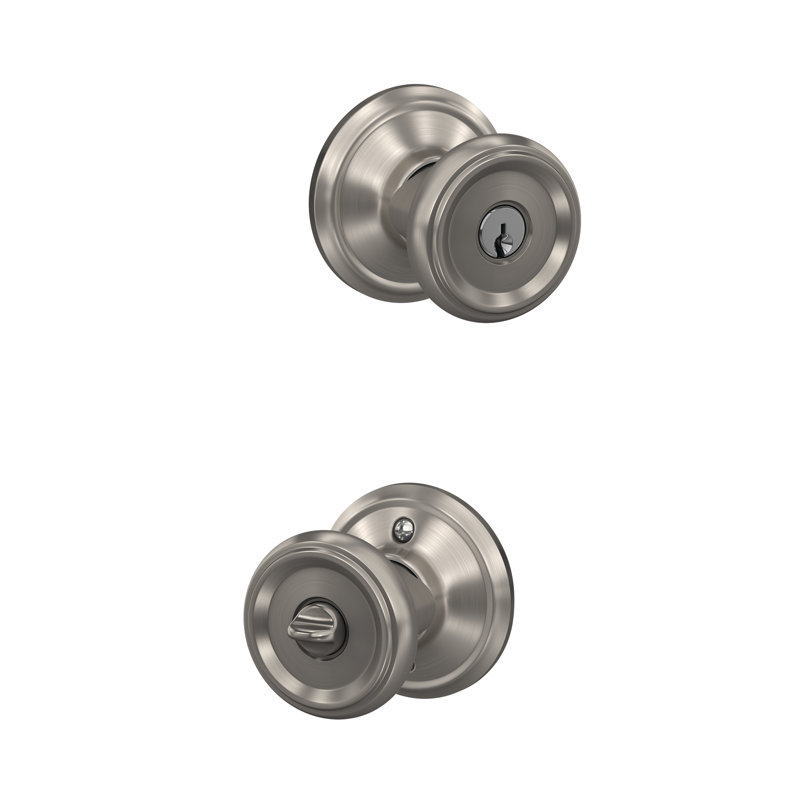 Complete Entry Knob Set with Deadbolt, Satin Nickel